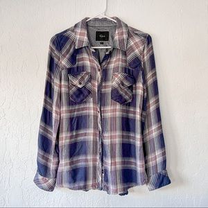 Rails Plaid Button-Down Shirt in Navy, White & Red